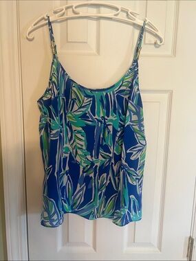 Lilly Pulitzer Blue & Green Leaf-Print Camisole
